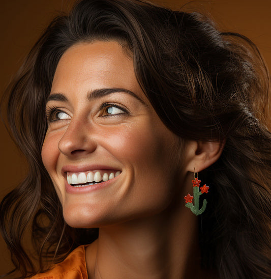 Charms Cactus flores naranja