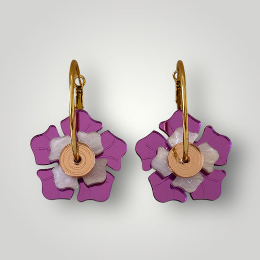 Flores ochenteras PURPLE (dos tamaños)