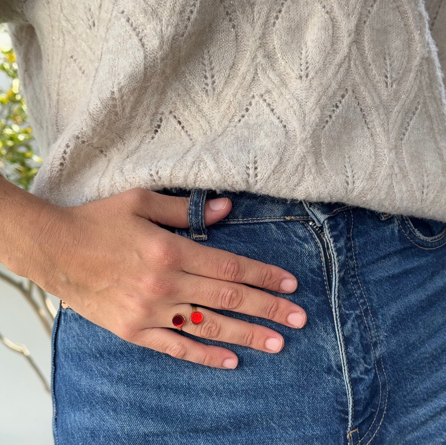 Anillo acero dorado (piezas amarillo espejo)