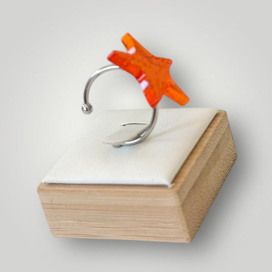 Anillo acero estrella de mar (+ opciones y colores)