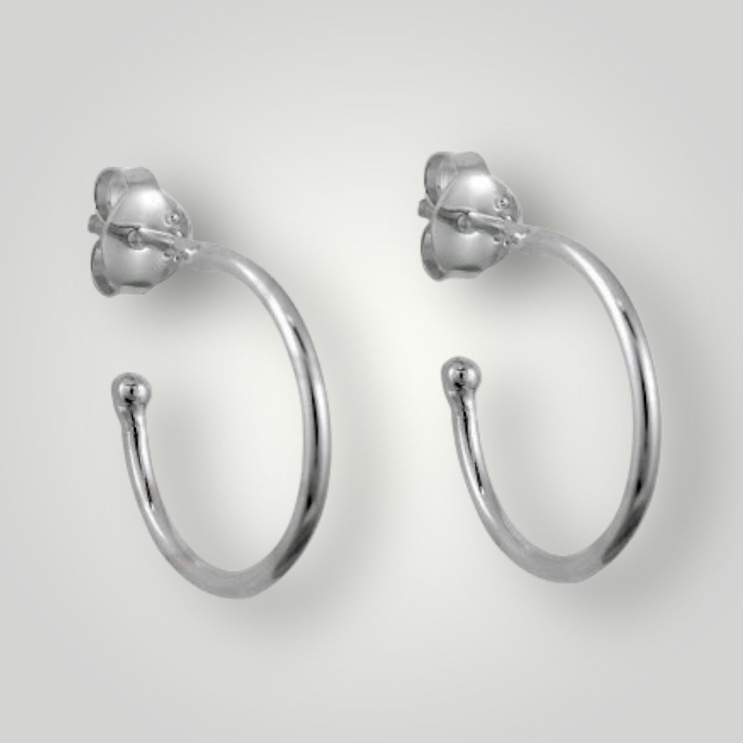 Aros acero inoxidable plateados 1,5cm (para charms)