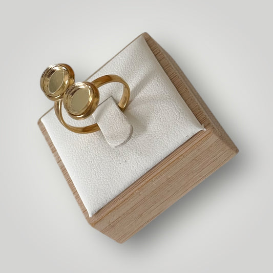 Anillo acero dorado (piezas dorado espejo)