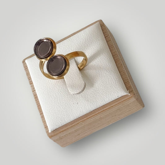 Anillo acero dorado (piezas bronce espejo)