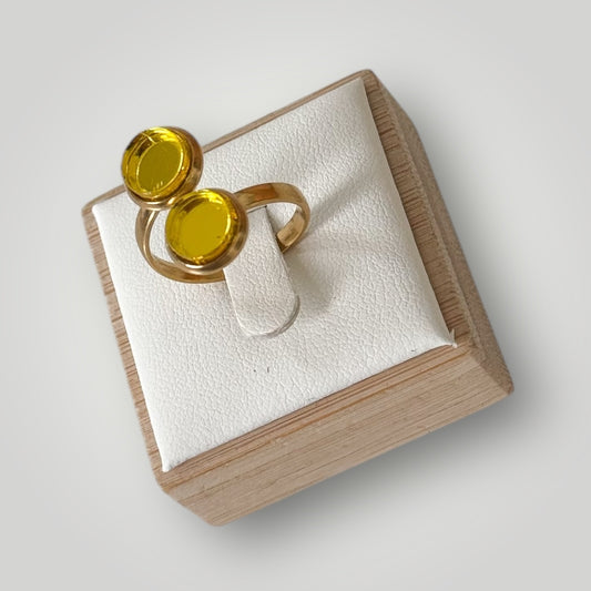 Anillo acero dorado (piezas amarillo espejo)