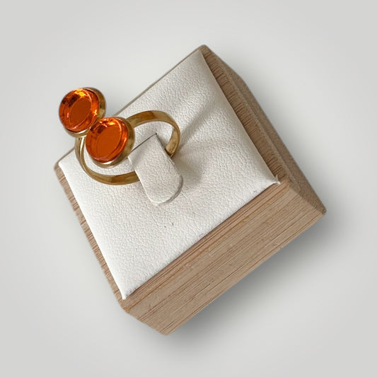 Anillo acero dorado (piezas naranja espejo)