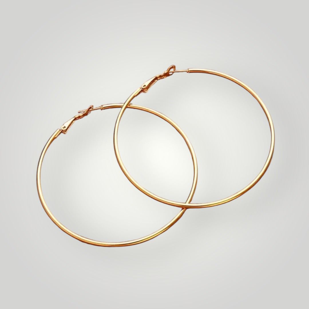 Aros ochenteros acero inox 4 cm dorados