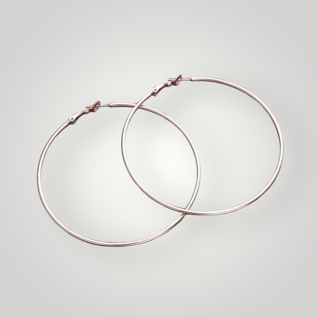 Aros ochenteros acero inox 5 cm plateados
