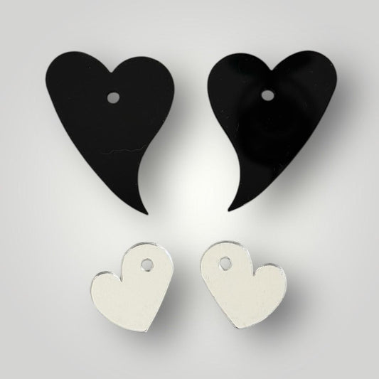 Corazones ochenteros (negro y plata/dorado)