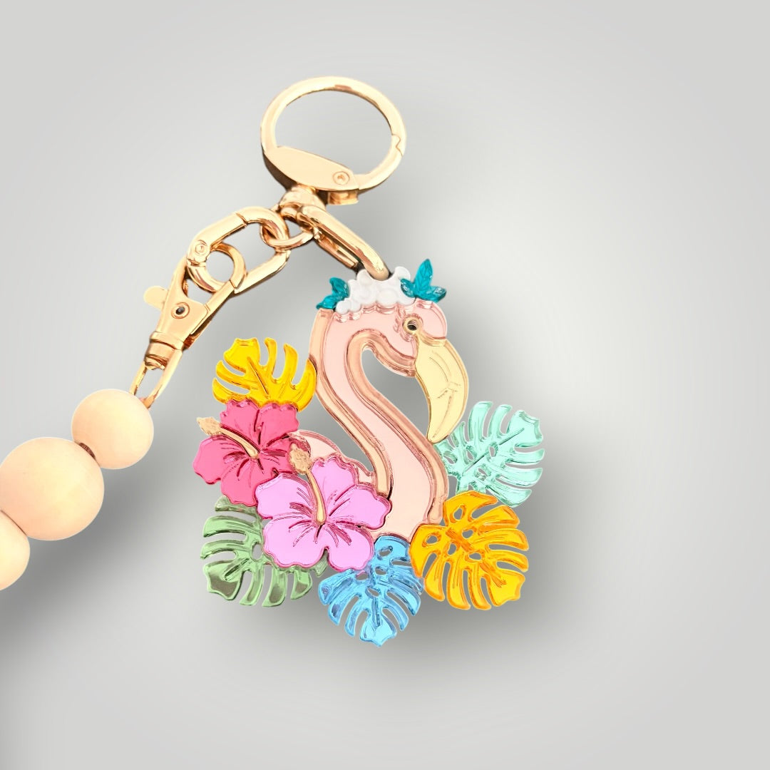 Charm para bolso. Flamenco tropical