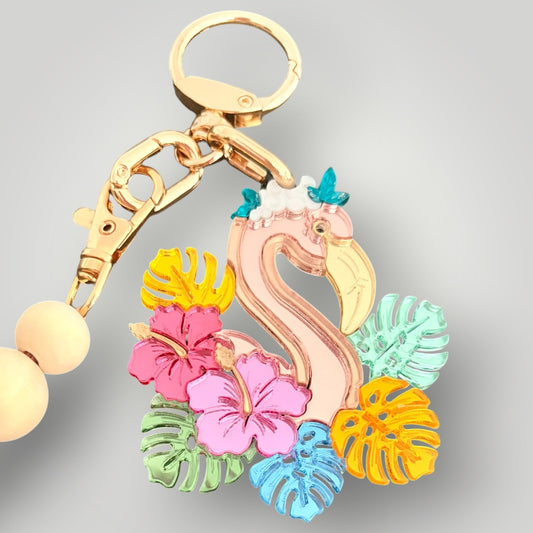 Charm para bolso. Flamenco tropical