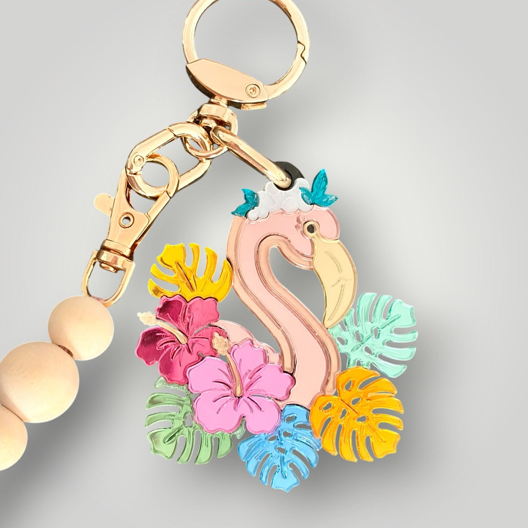 Charm para bolso. Flamenco tropical