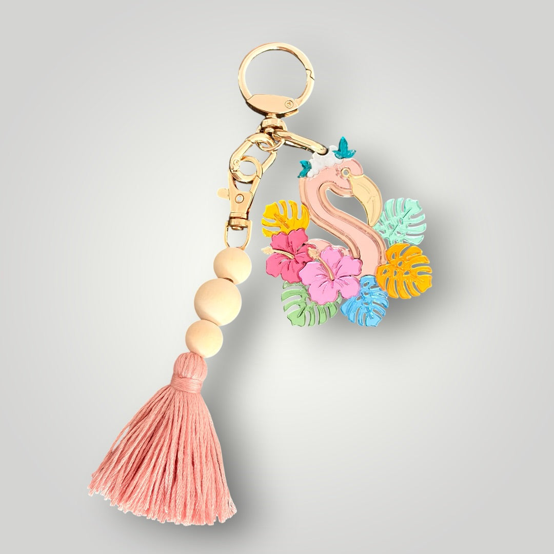 Charm para bolso. Flamenco tropical